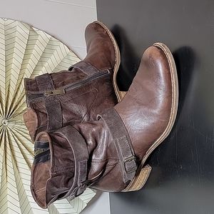 Paul Green Flat Slouch Buckle Booties 8.5